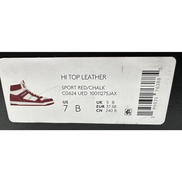 Coach‎ Women's High Top Sport Red /Chalk Sneakers / Size 7B / CG624 / Pre-owned - Picture 13 of 14